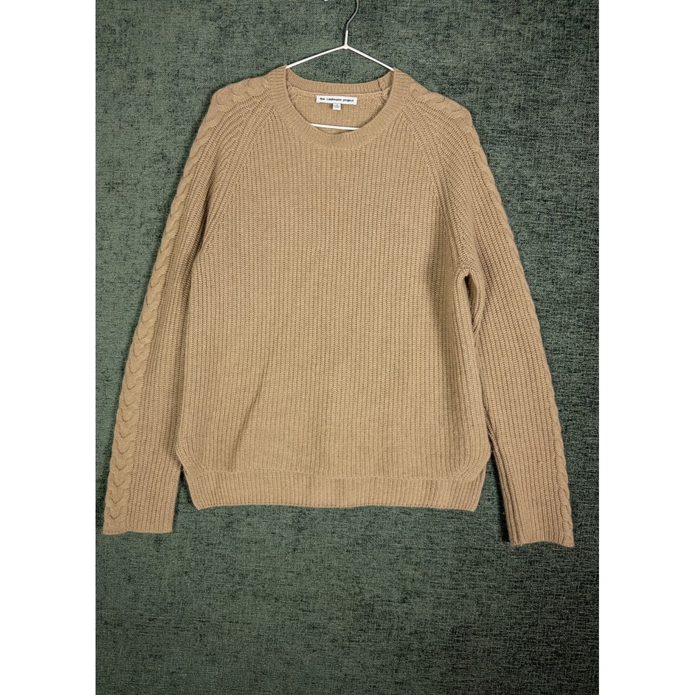 The Cashmere Project Cashmere Pullover Womens M Brown Cableknit Solid